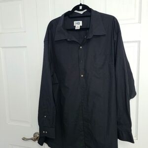 Harbor Bay HB Long Sleeve Button Down Shirt- Big & Tall Size 3XL Black